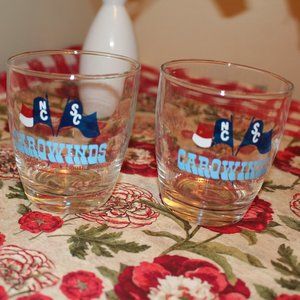 2 Vintage NC/SC Carowinds Decorative Souvenir glass
